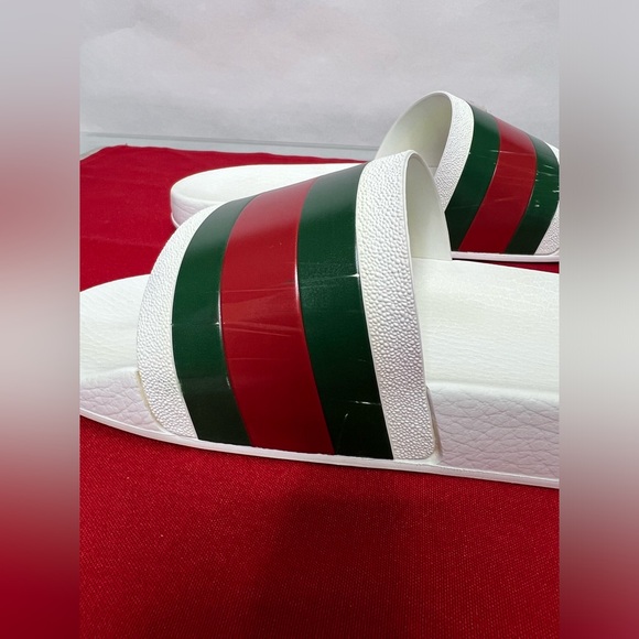 Gucci Pursuit Pool Slide Sandals Red Green White slides - Picture 6 of 9